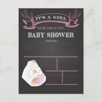 Baby Shower Girl Invitation Postcard by patrickhoenderkamp at Zazzle