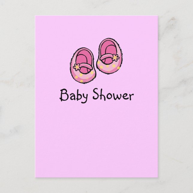 Baby shower (girl) invitation postcard (Front)
