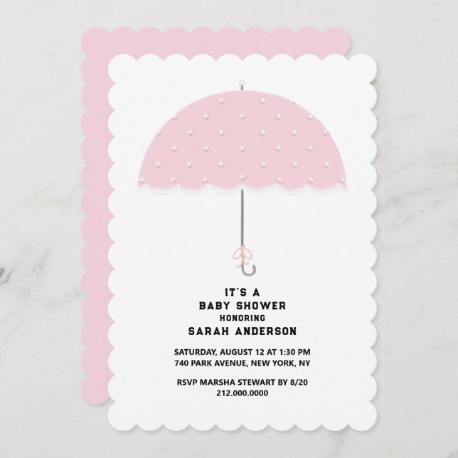 Baby Shower Girl Invitations (Front/Back)