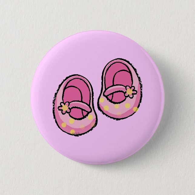 Baby shower (girl) pinback button (Front)