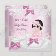 Baby Shower Girl Pink Baby Teacup Cupcake Invitation