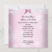 Baby Shower Girl Pink Baby Teacup Cupcake Invitation (Back)