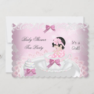 Baby Shower Girl Pink Baby Teacup Cupcake L2s Invitation
