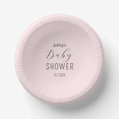 Baby Shower Girl Pink Elegant Paper Bowls