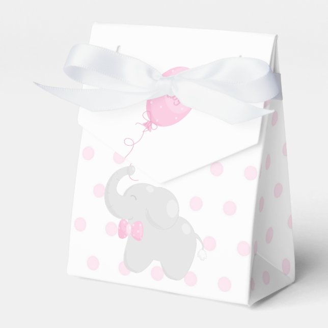 Baby Shower Girl Pink Favor Boxes (Front Side)
