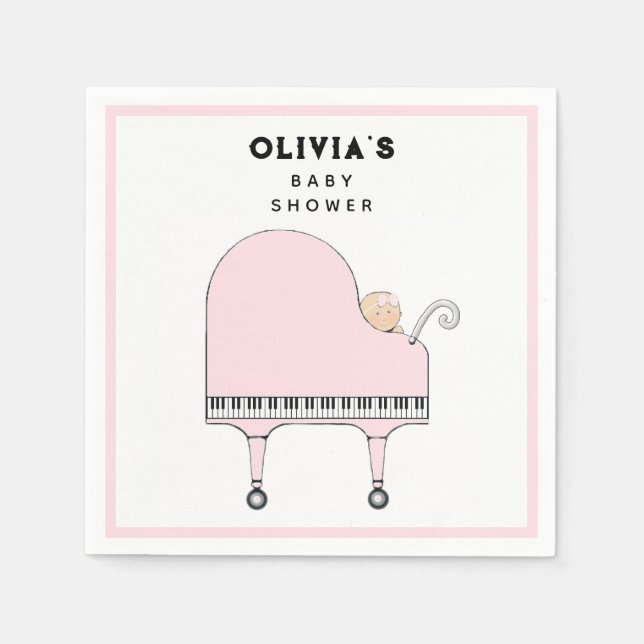 Baby Shower Girl Pink Napkins (Front)