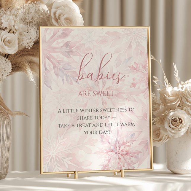 Baby Shower Girl Pink Snowflake Babies are Sweet  Poster (Creator Uploaded)