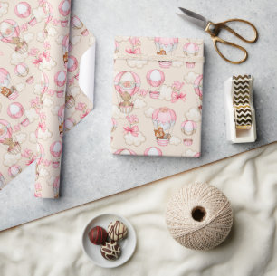 Baby Shower Girl Pink Wrapping Paper