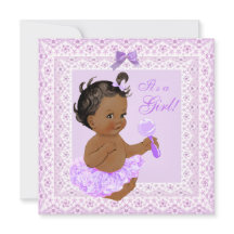Baby Shower Girl Pretty Lavender Lace Ethnic