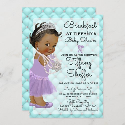 Baby Shower Girl Princess Diamonds Pearls Invitation