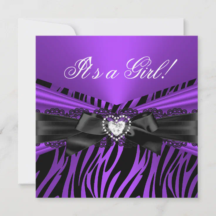 purple zebra baby shower