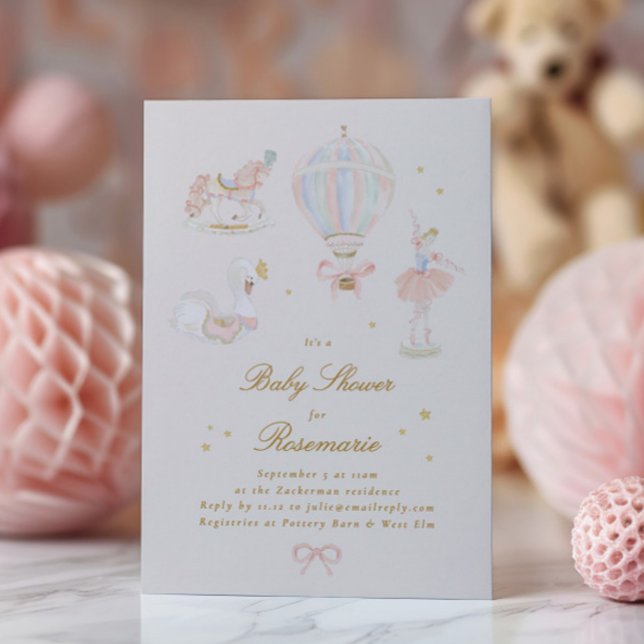 Baby Shower Girl Star Princess Fairytale Ballerina Invitation (Creator Uploaded)