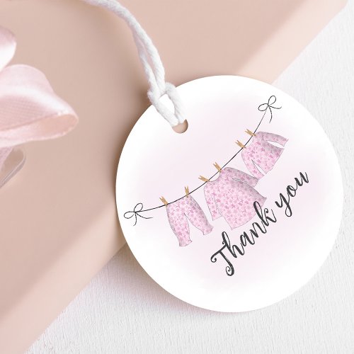 Baby Shower Girl Thank You Watercolor Pink Custom Favor Tags