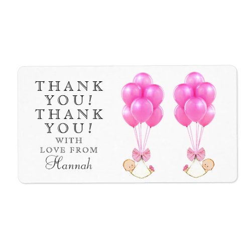 Baby Shower Girl Twins Label