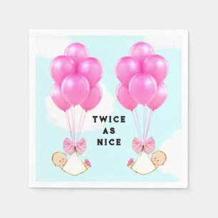 Baby Shower Girl Twins Paper Napkins