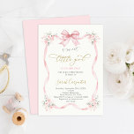 Baby Shower Girl With Bow Invitation at Zazzle