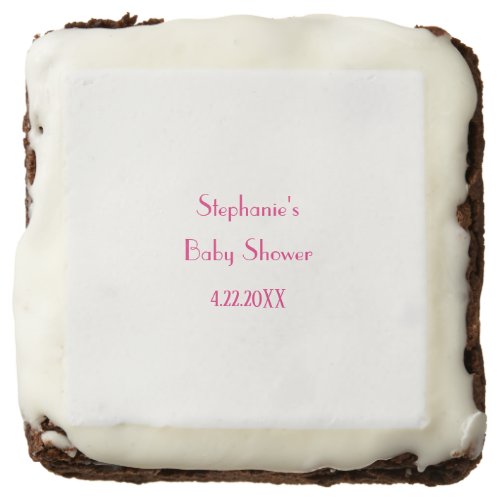 Baby Shower Girls Pink Custom Name Elegant 2024 Brownie