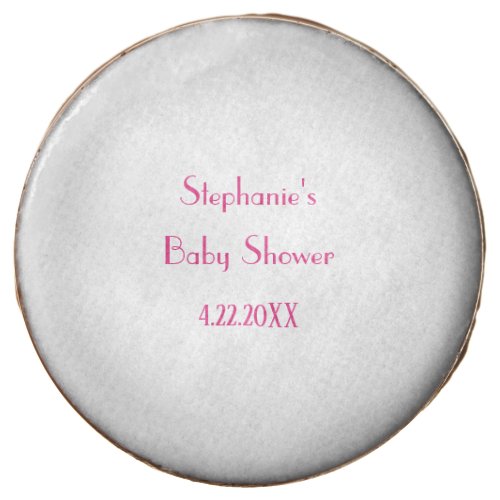 Baby Shower Girls Pink Custom Name Elegant 2024 Chocolate Covered Oreo