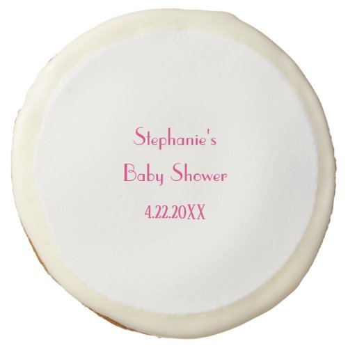 Baby Shower Girls Pink Custom Name Elegant 2024 Sugar Cookie