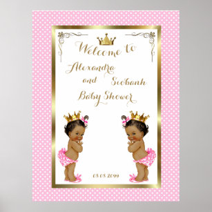 Twin Girls Baby Shower Posters Photo Prints Zazzle