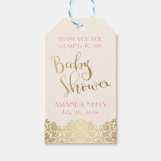 Baby Shower Gold and Pink Tag