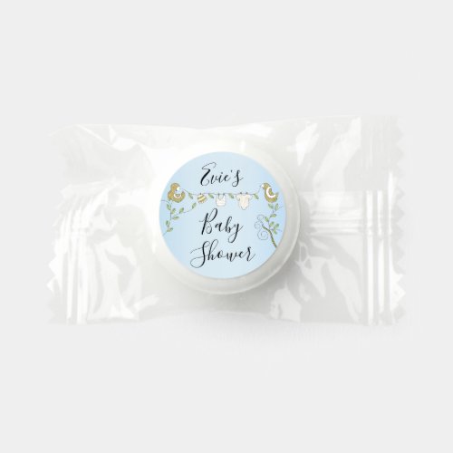 Baby Shower Gold Birds Blue Life Saver Mints