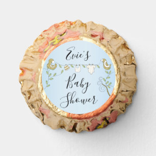 Baby Shower Gold Birds Blue Reese's Peanut Butter Cups