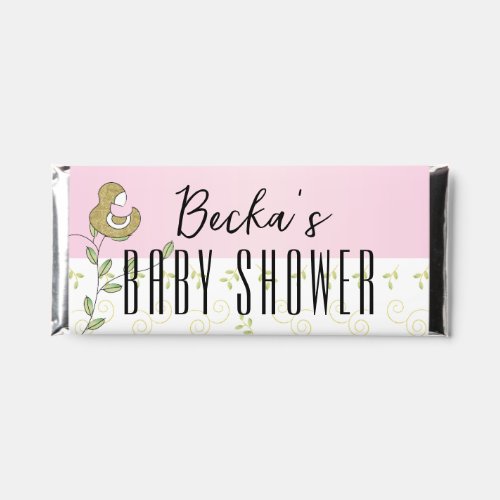 Baby Shower Gold Birds Pink Hershey Bar Favors