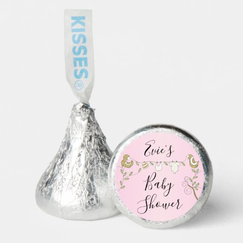 Baby Shower Gold Birds Pink Hersheys Kisses