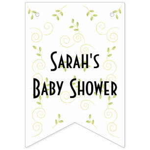 Baby Shower "Gold Birds," Swallowtail Banner