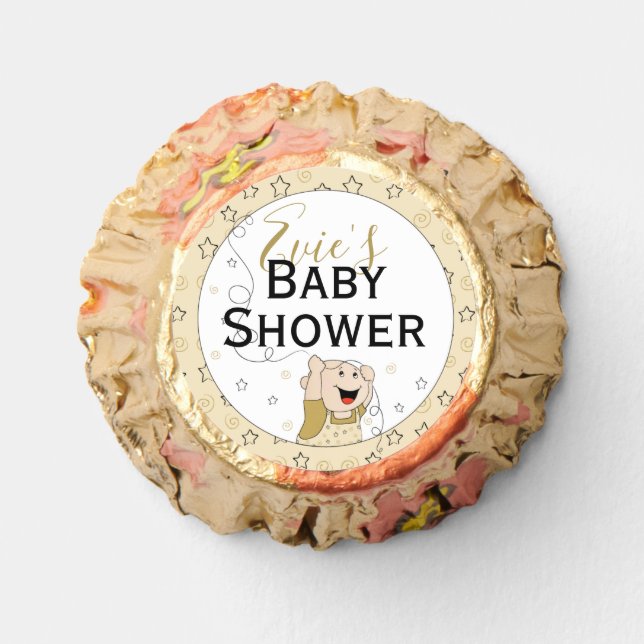 Baby Shower Gold Black Stars Baby Reese's Peanut Butter Cups (Front)