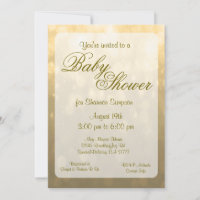 Baby Shower | Gold Bokeh Lights Invitation