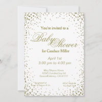 Baby Shower | Gold Confetti Invitation