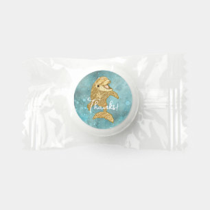 Baby Shower, Gold Dolphins Labels Life Saver® Mints
