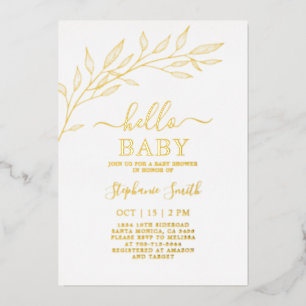 Baby Shower Gold Foil Invitation