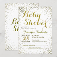 Baby Shower | Gold Glitter Stars Invitation