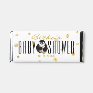 Baby Shower Gold Penguin Baby and Mommy Hershey Bar Favors