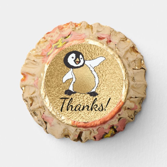 Baby Shower Gold Penguin Baby & Mommy Reese's Peanut Butter Cups (Front)