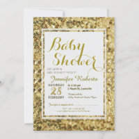 Baby Shower | Gold Sequins Invitation