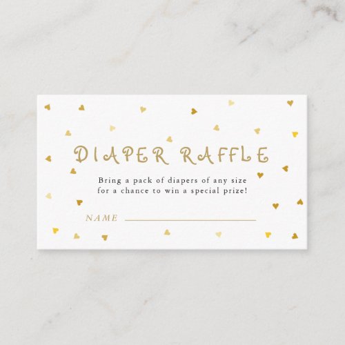 Baby Shower Gold Stars Diaper Raffle Ticket Enclosure Card