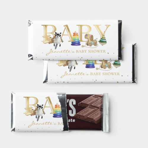 Baby Shower Gold Vintage Baby Toys  Hershey Bar Favors