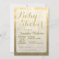 Baby Shower | Golden Bokeh Lights Invitation