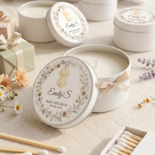 Baby Shower Golden Retriever Wildflower Mini Candle Favors