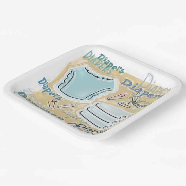 Baby Shower Graphics Paper Plates (Angled)