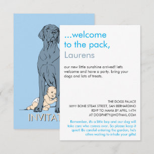 baby shower great dane Minimal Drawing Invitation