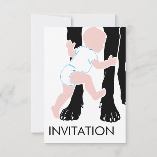 baby shower great dane Minimal Drawing  Invitation
