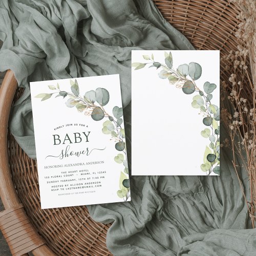 Baby Shower Greenery Eucalyptus Invitations