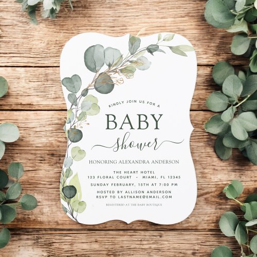 Botanical Elegant baby shower invitation