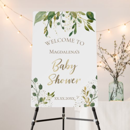 Baby Shower greenery welcome sign