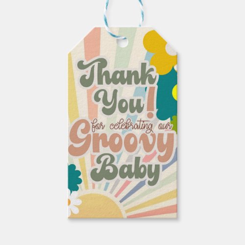 BABY SHOWER GROOVY BABY  INVITATION PAPER PLATE GIFT TAGS